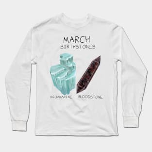 March Birthstones Pack - Aqaumarine and Bloodstone Long Sleeve T-Shirt